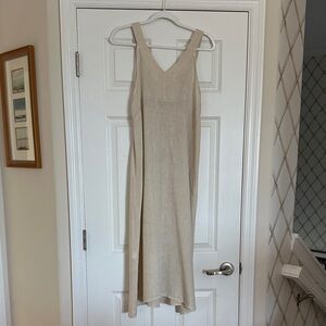 PISTACHE SLEEVELESS LINEN DRESS - S/M